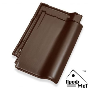 Керамическая черепица Jacobi J 11 темно-коричневый, матовый ангоб