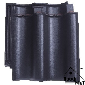 Керамическая черепица Meyer-Holsen Vario двойная матово-черная кристальная ангоба