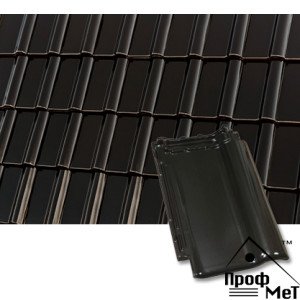 Керамическая черепица Roben Piemont чёрно-коричневая ангоба благородная (tobago)